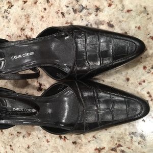 NEW Casual Corner Black Ankle Strap Heels size 5